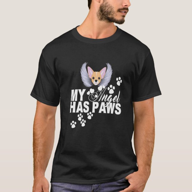 T-shirt Chihuahua Chien Cadeau Mon Ange A Paws Love Memori (Devant)