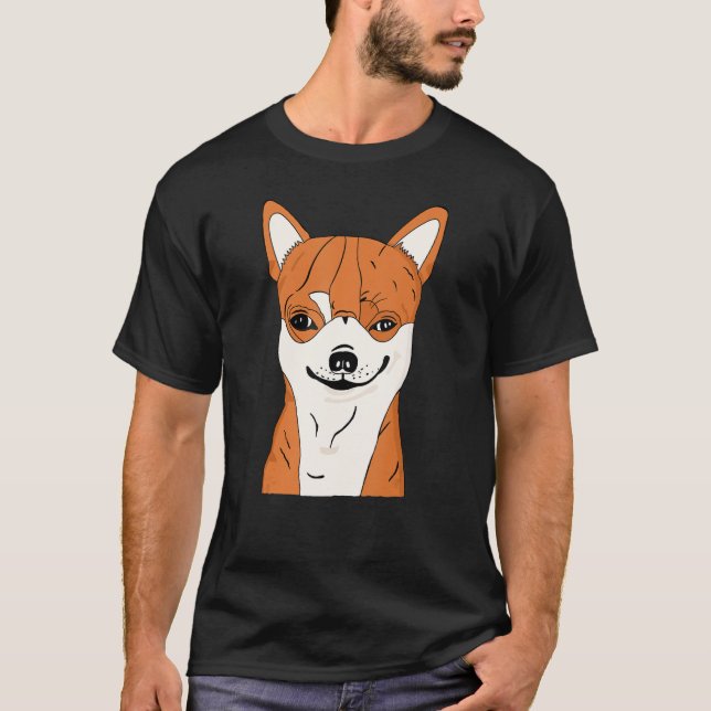T-shirt Chihuahua Chien Chemise Funny Chihuahua Visage sou (Devant)