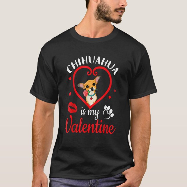 T-shirt Chihuahua Chien et Rose dans le coeur Chihuahua es (Devant)