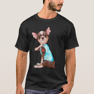 T-shirt Chihuahua Chien I Love Papa Tattoo Chihuahua Papa
