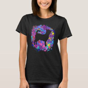 T-shirt Chihuahua Chien Rose Aquarelle Éclaboussure D'art