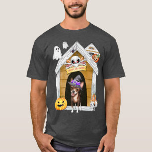 T-shirt Chihuahua Chien Sorcière Maison Hantée Halloween