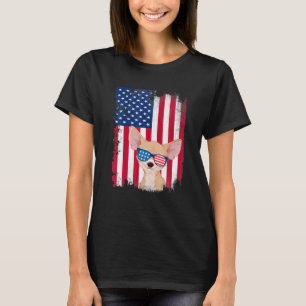 T-shirt Chihuahua Chien vintage Drapeau américain