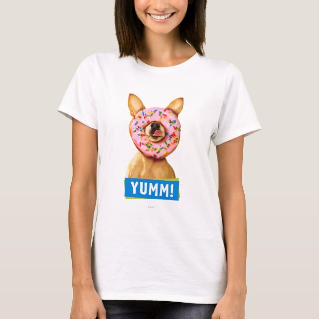 T-shirt Chihuahua Chig drôle avec saupoudrer la beigne sur (Devant)