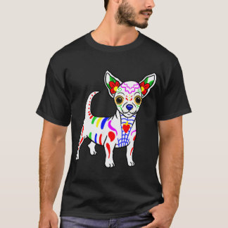 T-shirt Chihuahua Crâne de Sucre Dia de Los Muertos, Jour