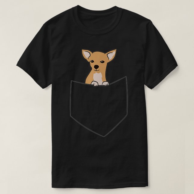 T-shirt Chihuahua Cute Chien À Pocket Funny Chihuahua (Design devant)