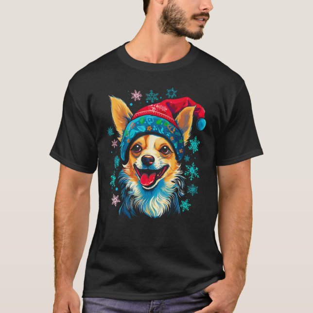 T-shirt Chihuahua Dog Christmas (Devant)