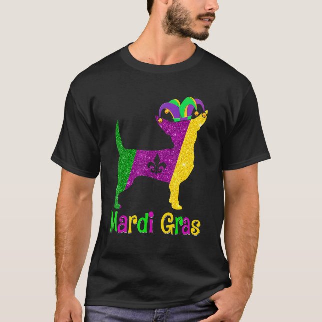 T-shirt Chihuahua Dog Lover Mardi Gras Carnival Jester (Devant)