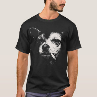 T-shirt Chihuahua Drôle qui Fume un Cigarette