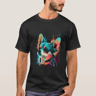 T-shirt Chihuahua Electronic Music Techno Festival Colorfu