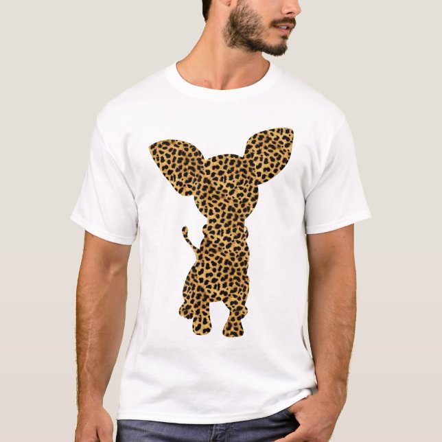 T-shirt Chihuahua Empreinte de léopard Chig Pup (Devant)