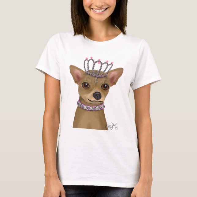 T-shirt Chihuahua Et Tiara (Devant)