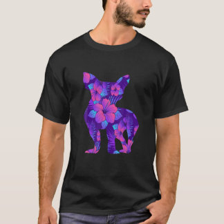 T-shirt Chihuahua Fleur de Chien Tropical Hawaiian Floral