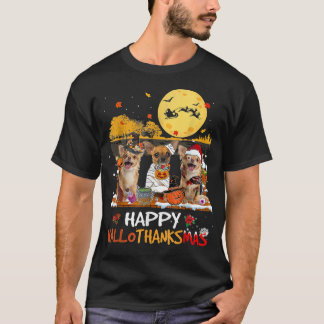 T-shirt Chihuahua Hallothanksmas Halloween Thanksgiv