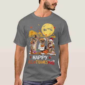 T-shirt Chihuahua Happy Hallothanksmas Halloween Thanksgiv