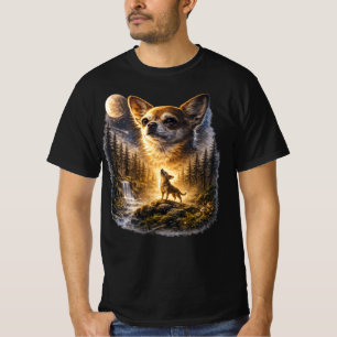 T-shirt Chihuahua hurlant à la Lune Vintage , Rétro 90s