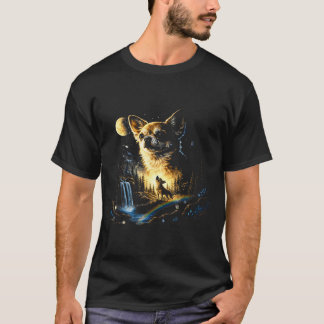 T-shirt Chihuahua hurle à la lune vintage drôle