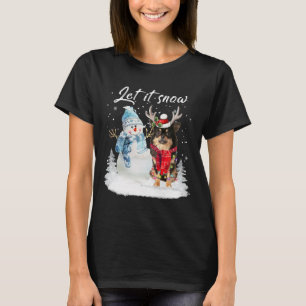 T-shirt Chihuahua Long Haie Chien Père Noël Noël Snowman