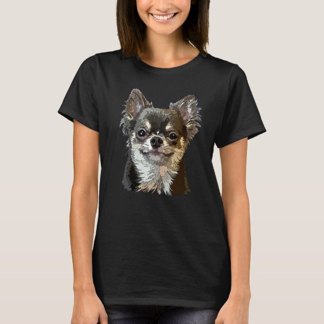T-shirt Chihuahua Long Hair Funny Chihuahua Long Haired Ch (Devant)