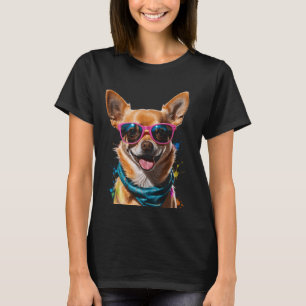 T-shirt Chihuahua Lunettes de soleil Chig Funny Animal Art