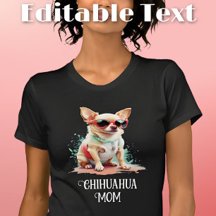 T-shirt Chihuahua Maman Chien Lunettes de soleil