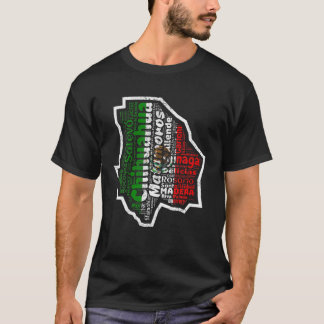 T-shirt Chihuahua Mexique Mapa Bandera État du Mexique