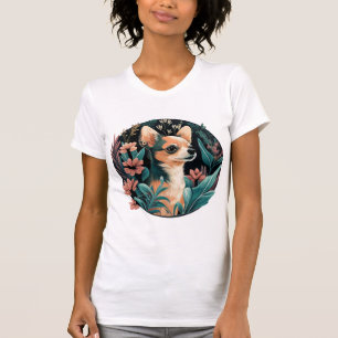 T-shirt Chihuahua mignon chien de belles fleurs fille