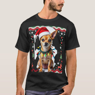 T-shirt Chihuahua Noël Santa Pull de Noël Ugly Chien Amant
