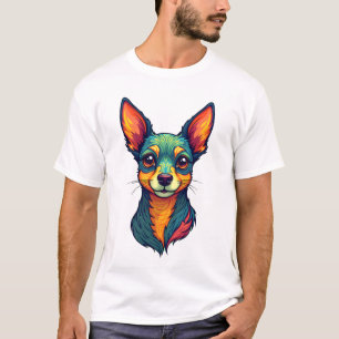 T-shirt Chihuahua  Peinture Abstraite  Couleur  Chien Mign