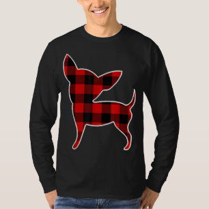 T-shirt Chihuahua Red Buffalo Plaid Chien Pup Correspondan