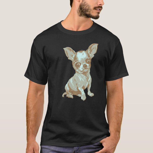 T-shirt Chihuahua vintage (Devant)