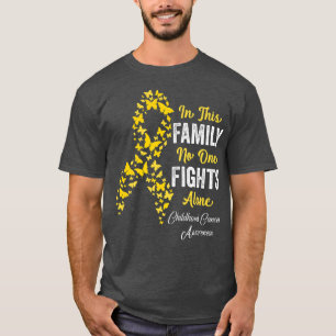 T-shirt Childhood Cancer Awarenss Family Fight Gold Ribbon