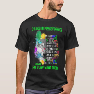 T-shirt Childhood Depression I Know All Things And I Survi