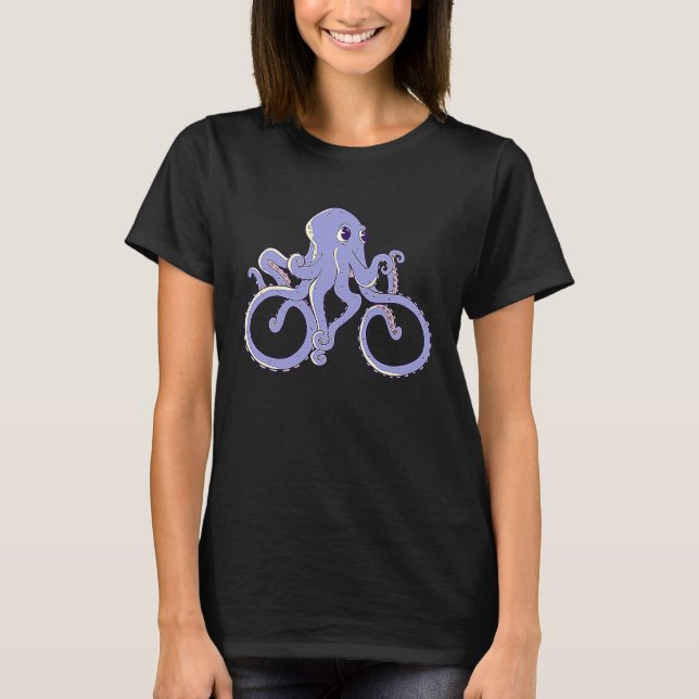 T-shirt Children's Octopus Kalmar Octopus Bicycle (Devant)