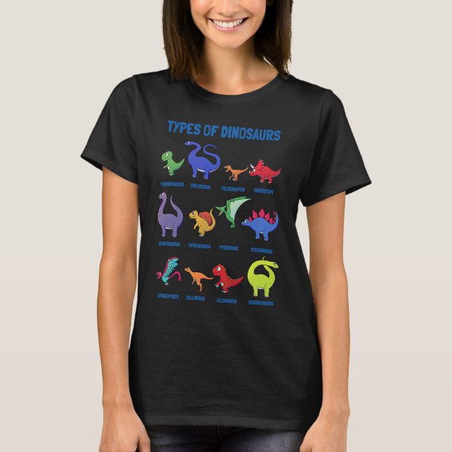 T-shirt Children's types of dinosaurs future palaeontologi (Devant)
