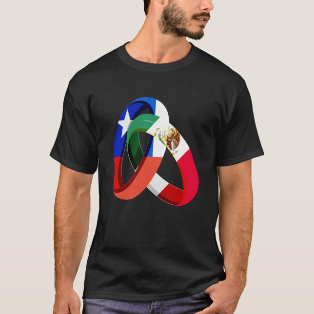 T-shirt Chile Flag Mexico Grown Ring Marriage Wedding (Devant)