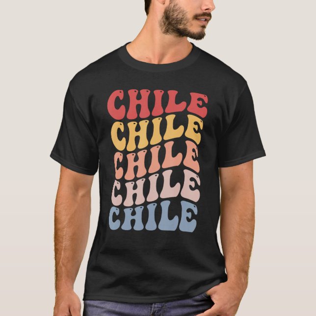 T-shirt Chile Groovy Retro Chilean (Devant)