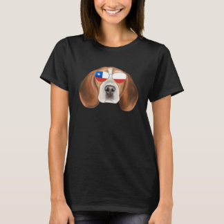 T-shirt Chilean Flag Beagle Dog Chile Pocket