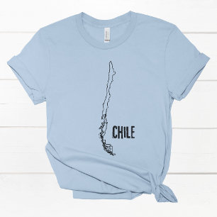 T-shirt Chili Carte du pays Chili Plan de la frontière nat