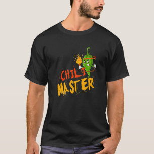 T-shirt Chili Master Spicy Flaving Pepper Aliments de cuis