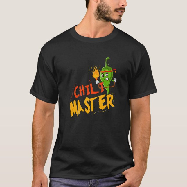 T-shirt Chili Master Spicy Flaving Pepper Aliments de cuis (Devant)