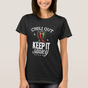 T-shirt Chili Out & Keep It Saucy, Nourriture mexicaine, M