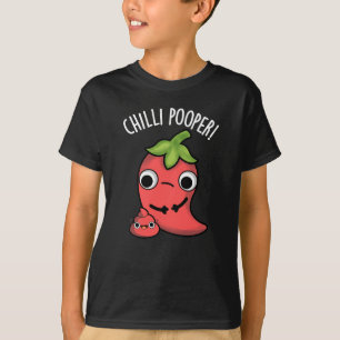 T-shirt Chili Poooper Funny Pepper Pun Dark BG