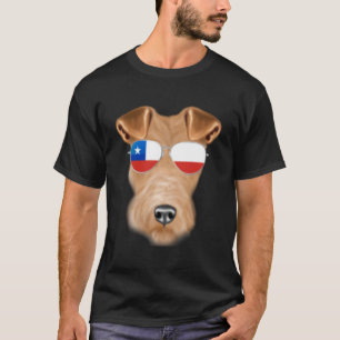 T-shirt Chilien Flag Fil Fox Terrier Chien Chili Poche
