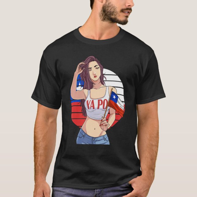 T-shirt Chilienne Fille Latino Pride Chili Drapeau Fière Y (Devant)