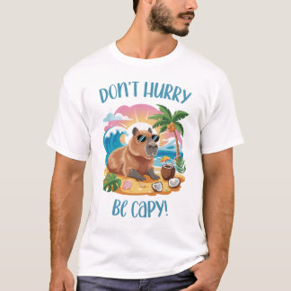 T-shirt Chill Capybara Beach Vibes - Ne vous dépêchez pas 