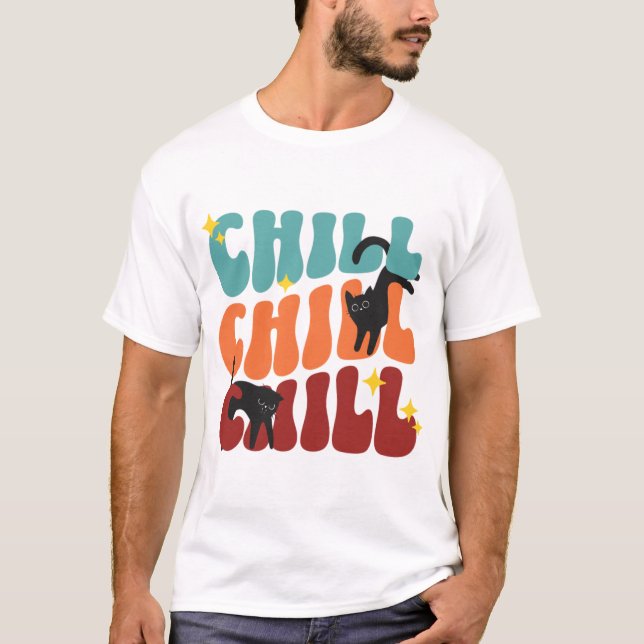 T-shirt Chill Chill 😺 Chill Chill - Chat noir esthétique  (Devant)