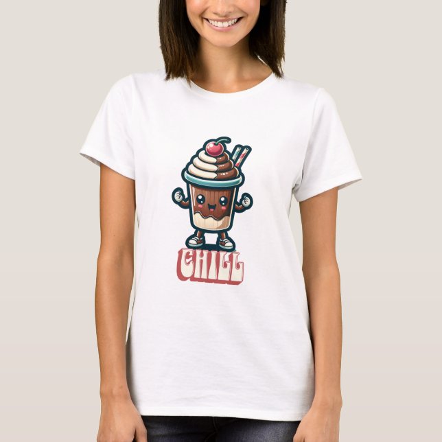 T-shirt Chill Chocolat Milkshake Pun (Devant)