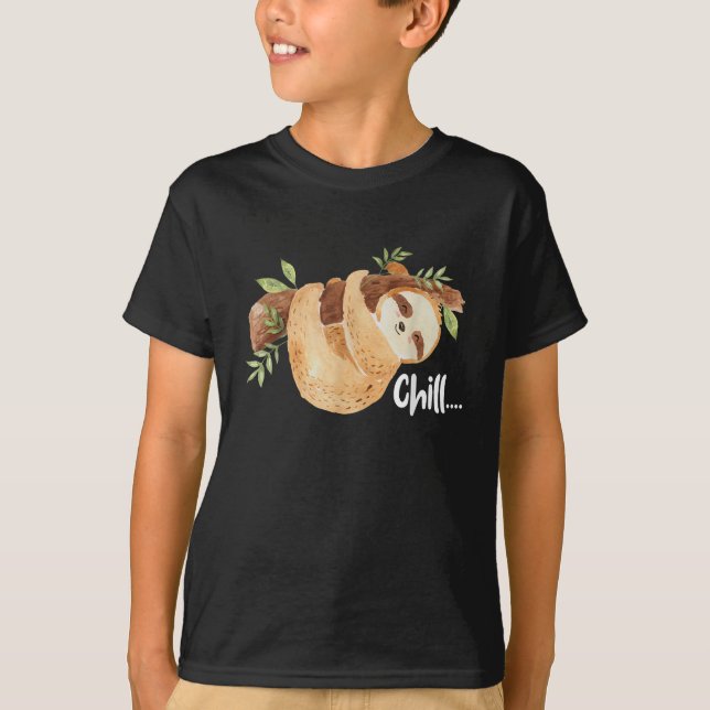 T-shirt Chill Hanging Sloth Wildlife Amoureux des animaux  (Devant)