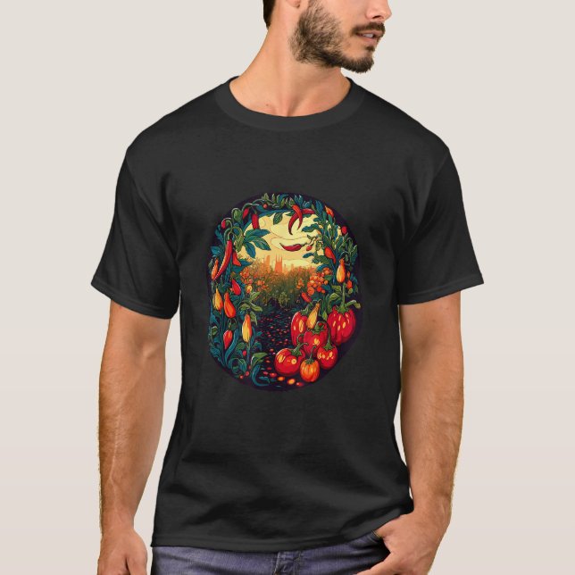 T-shirt Chilli Pepper Hot Peperoni Pepperoni Vegetable Gar (Devant)